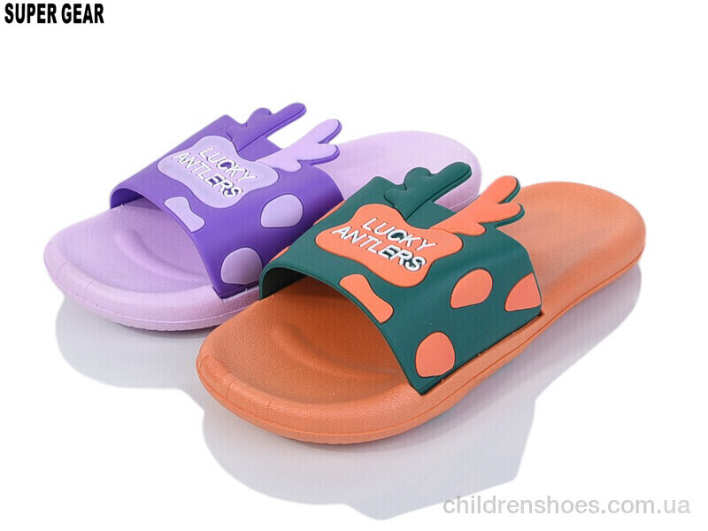 Шлепки детские No brand 01-759 lilac-orange mix