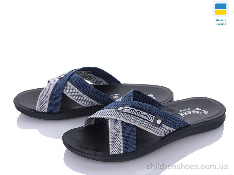 Шлепки Demur TRK 007 grey-blue new