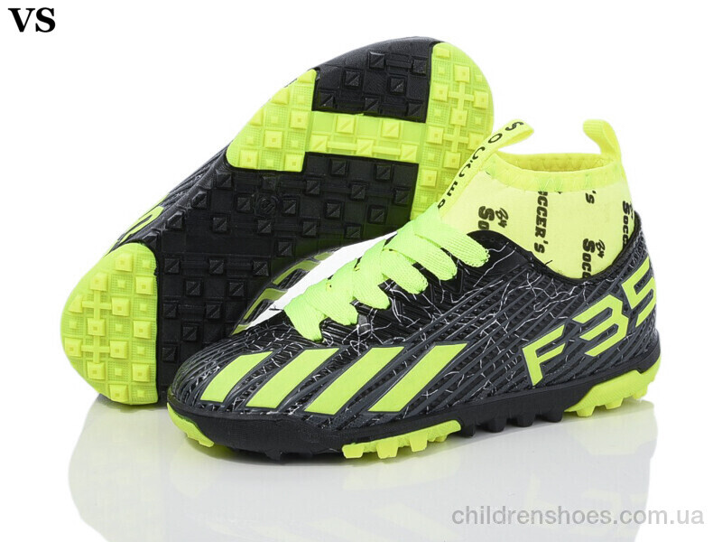 Футбольная обувь Soccers 002 black-green (31-35) VS / p. 31-35 / 8пар