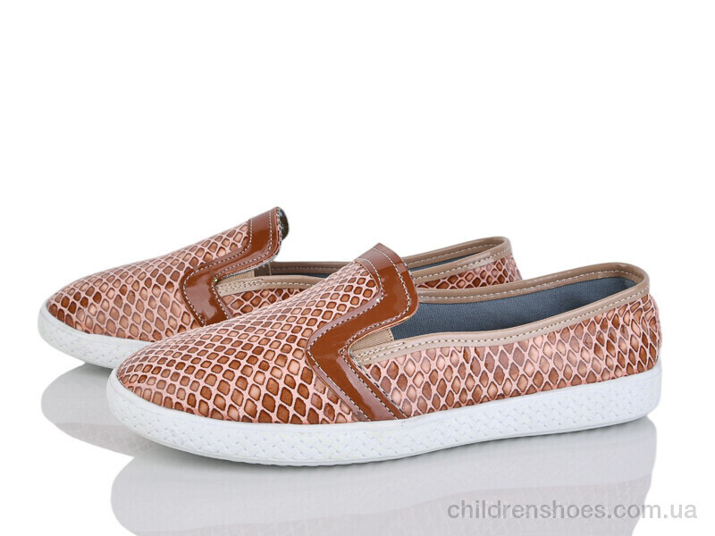 Слипоны No brand 0436 коричневий