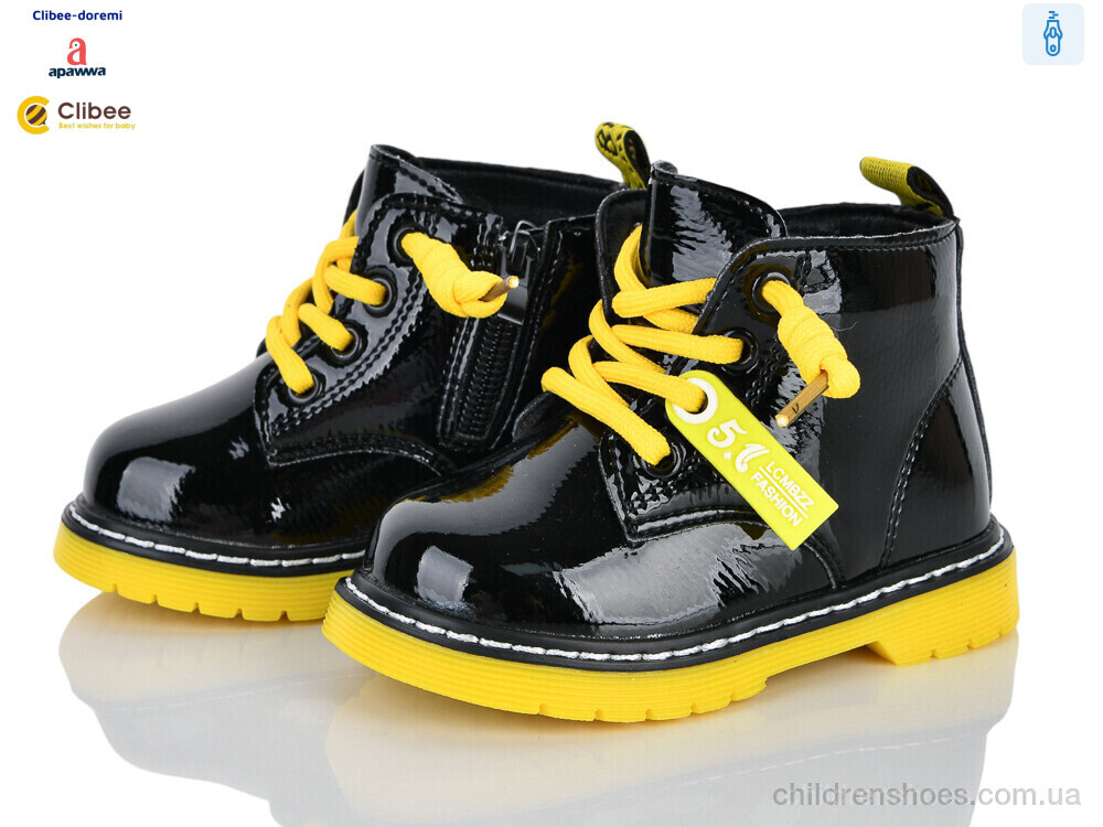Ботинки ABC(P)708 black-yellow фліс Clibee-Doremi / p. 21-25 / 5пар