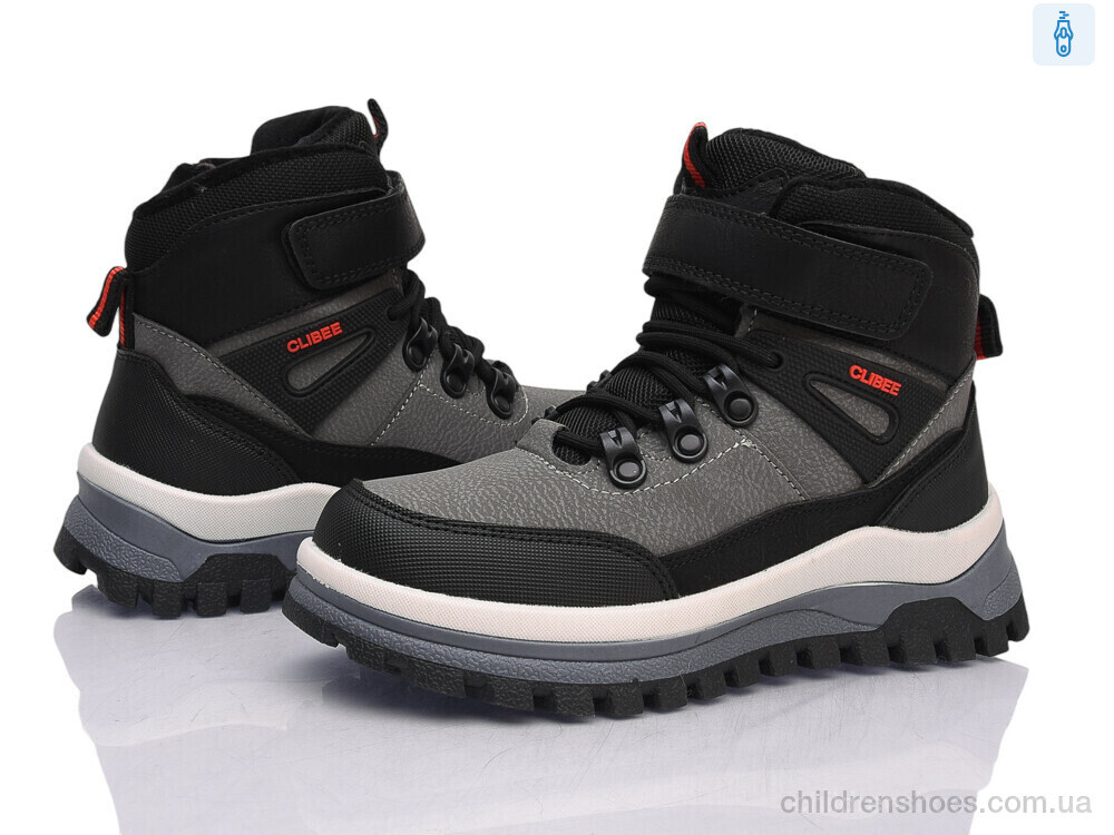 Ботинки HC812-2 grey-red Clibee-ShoSho / p. 32-37 / 6пар