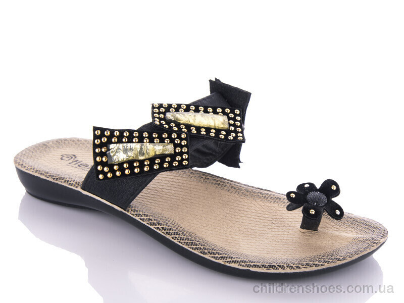 Шлепки W26-07200 black DeMur / p. 36-40 / 6пар