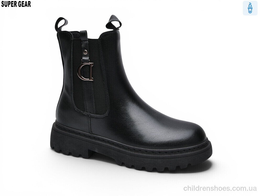 Ботинки 0025-013 black Super Gear / p. 36-41 / 6пар