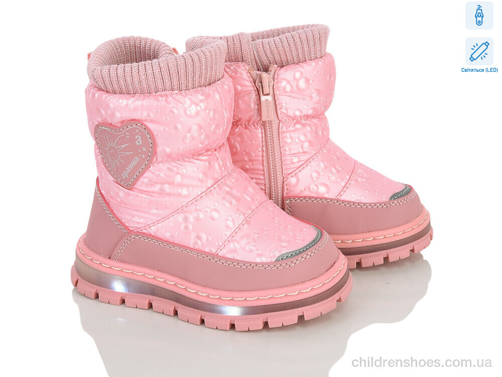 Ботинки D6915P-1 pink LED Clibee-ShoSho / p. 22-27 / 6пар