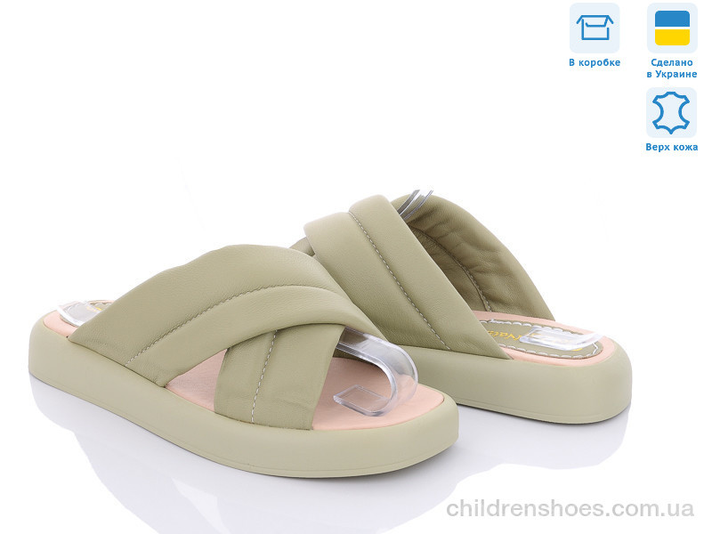 Шлепки женские Golden Natali Рубі олива