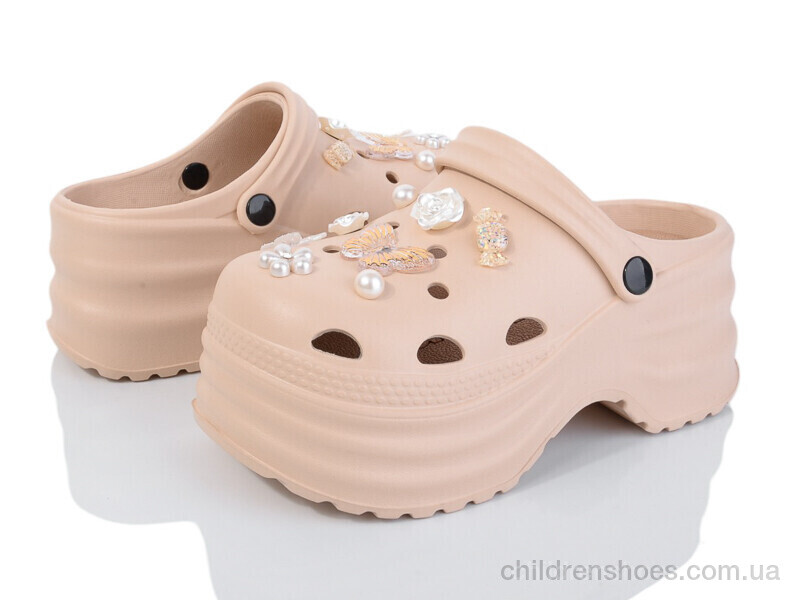 Кроксы No brand 8899 beige