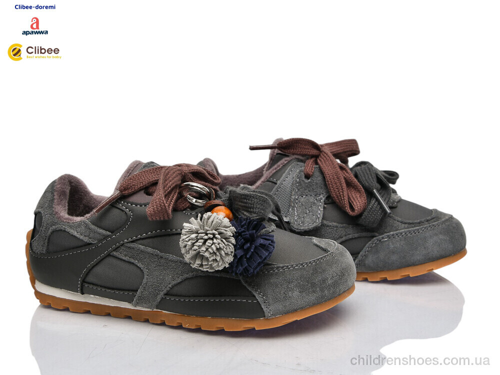 Кроссовки B3110C grey фліс Clibee-Doremi / p. 27-30 / 4пар