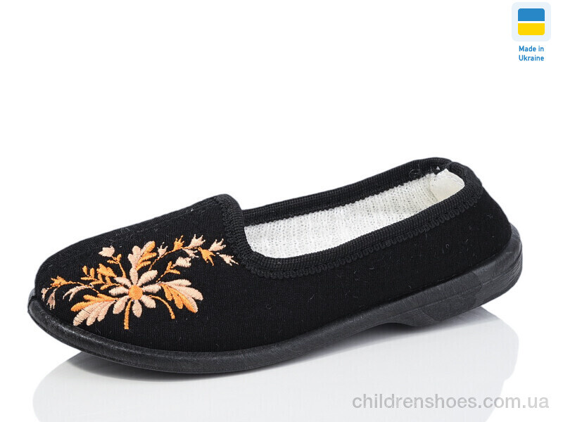 Тапки Вишивка літма чорний Lot Shoes / p. 35-42 / 8пар