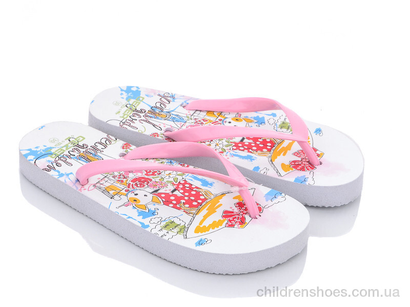 Шлепки детские No brand Турция розово-белый
