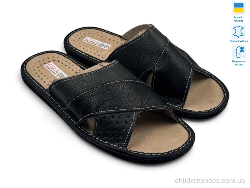 Тапки 005-3 чорний Rai shoes / p. 41-45 / 6пар