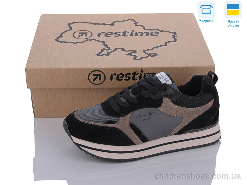 Кроссовки Restime JWB24031 black-beige
