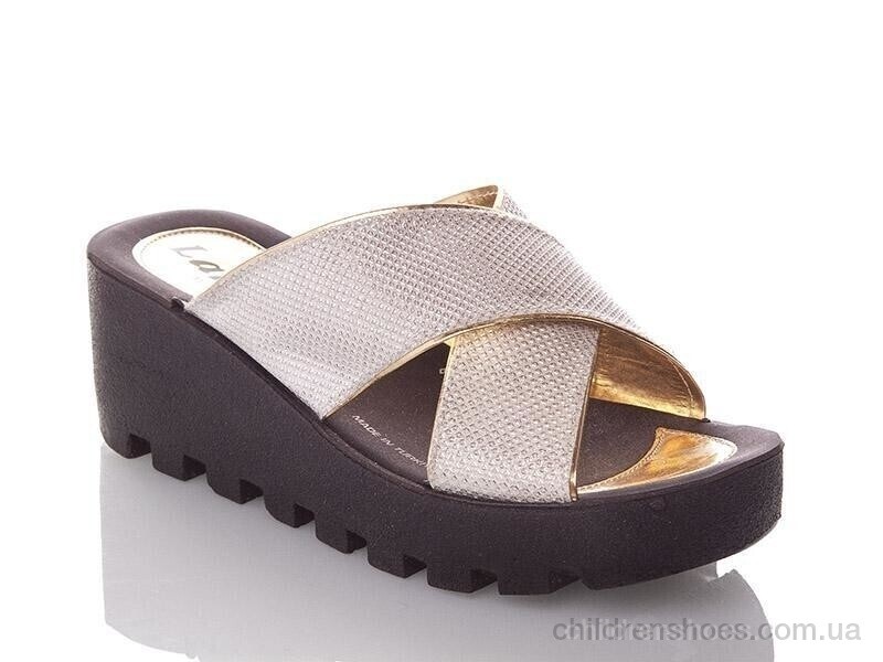 Шлепки женские Demur W777-18-white-gold