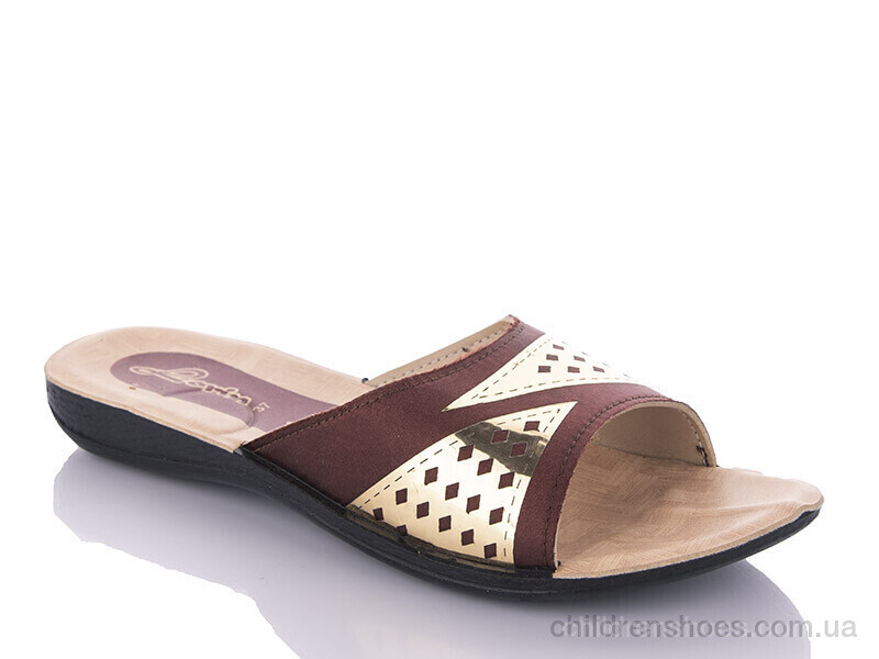 Шлепки W26-7149 brown DeMur / p. 36-40 / 6пар