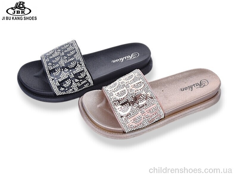 Шлепки женские No brand 01-888 black-rose mix