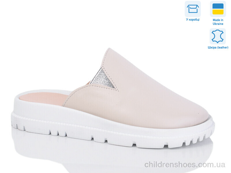 Шлепки женские No brand 001-3 беж шкіра