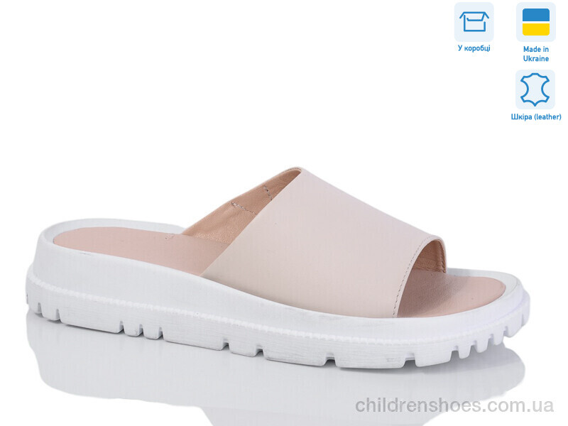 Шлепки женские No brand 001-5 беж шкіра