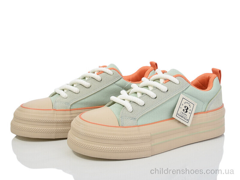 Кеды Violeta 170-28 green-orange