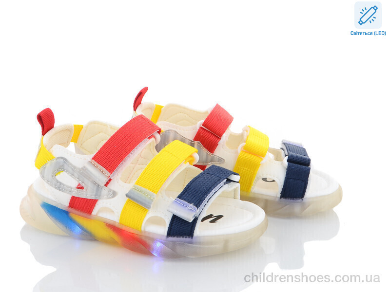 Сандалии DL48(CB17122) navy-yellow LED Violeta / p. 27-31 / 6пар