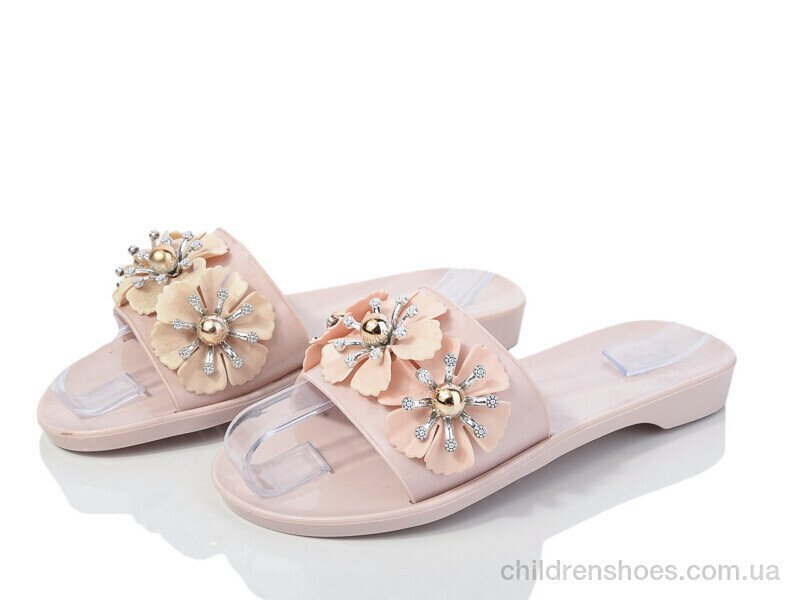 Шлепки женские MD Силікон N3 бежевий