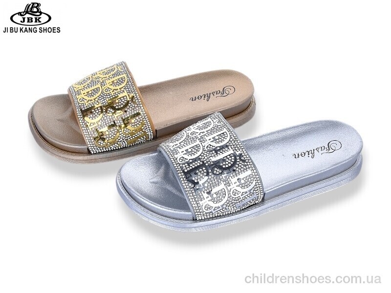 Шлепки женские No brand 02-888 gold-silver mix