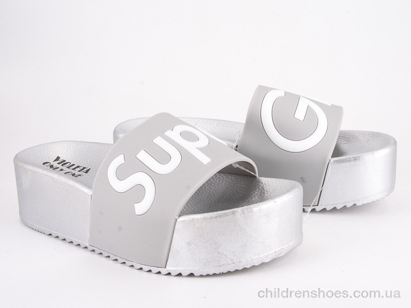 Шлепки женские Violeta only one 8-306 silver