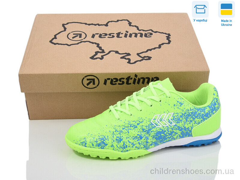 Футбольная обувь Restime DW024406-1 lime-blue