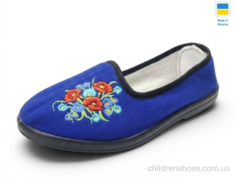 Тапки Тапки жіночі вишивка синій Rai shoes / p. 37-41 / 7пар