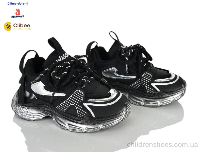 Кроссовки Apawwa AS866517-1 black-silver