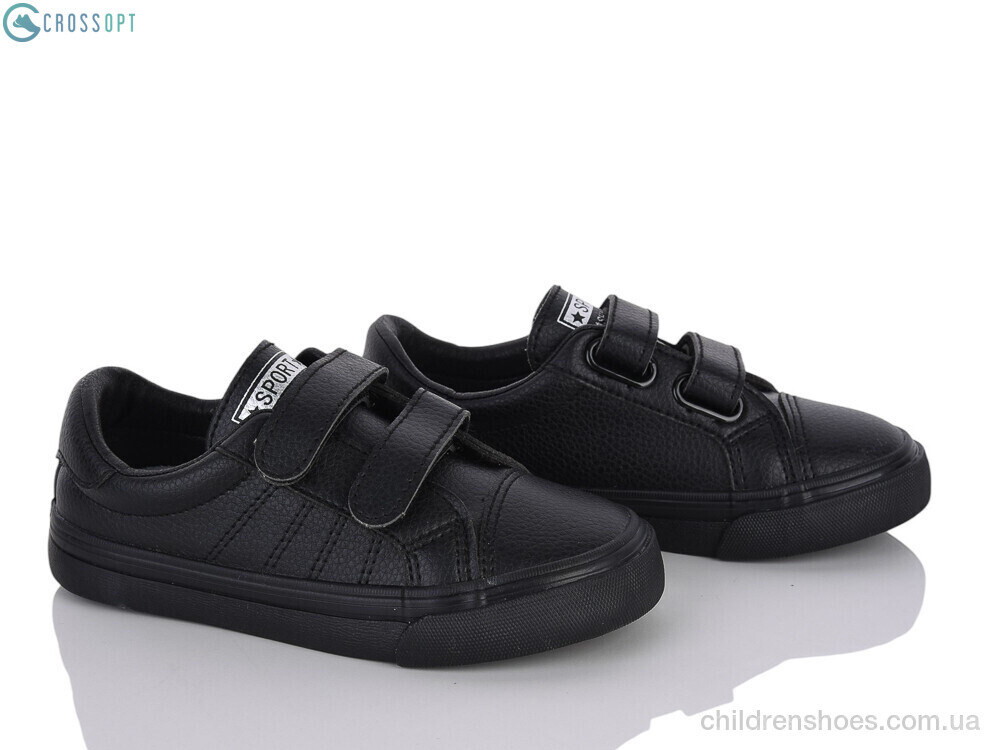 Кроссовки 555-1 black CROSSOPT / p. 28-33 / 6пар