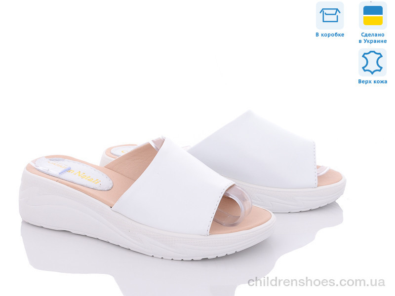Шлепки женские Golden Natali Лідія білий