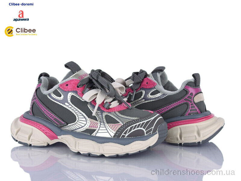 Кроссовки Apawwa A503139 grey-pink фліс