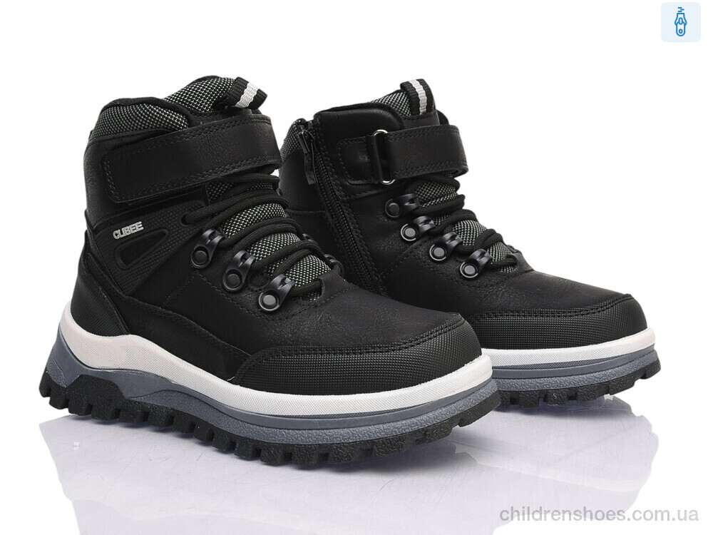 Ботинки HC812-1 black-grey Clibee-ShoSho / p. 32-37 / 6пар
