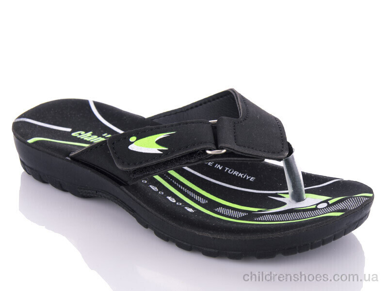 Шлепки K26-6101 black-green (30-35) DeMur / p. 30-35 / 6пар