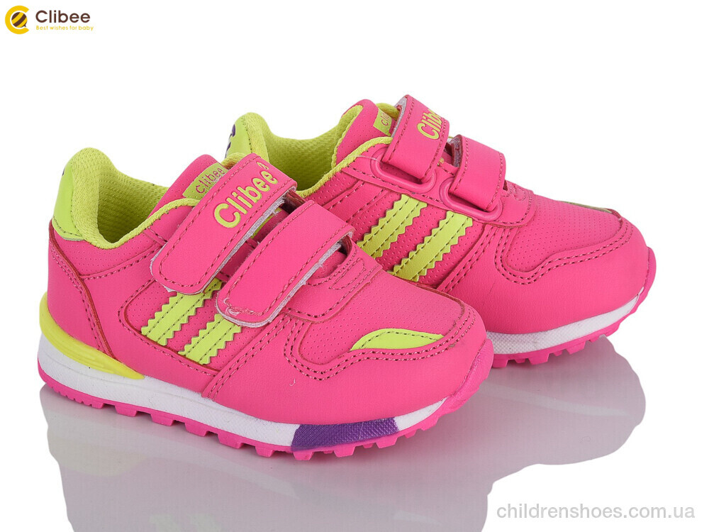 Кроссовки F627 peach-l.yellow Clibee / p. 21-26 / 6пар