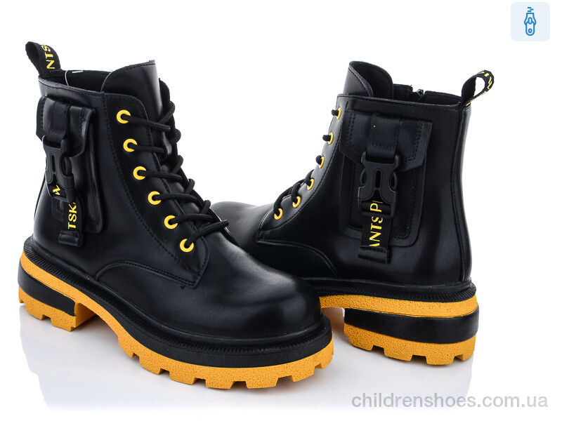 Ботинки 197-36 black-yellow Violeta / p. 36-41 / 8пар