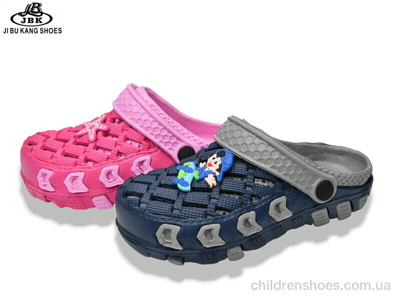 Кроксы No brand 02A-6301 fuxia-grey mix