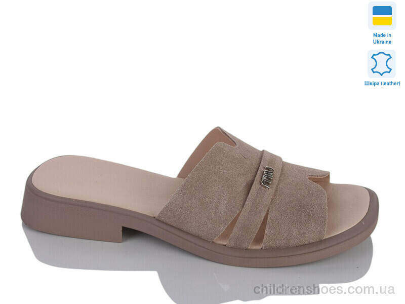 Шлепки женские No brand 556 т.беж з.