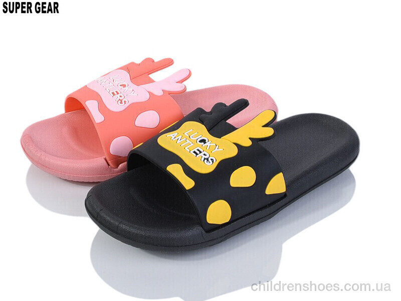 Шлепки детские No brand 02-759 black-pink mix