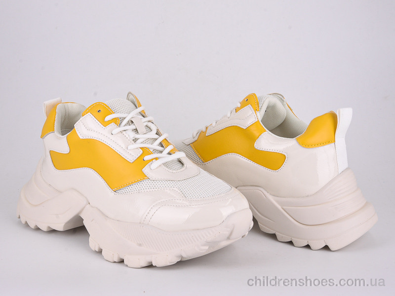 Кроссовки No brand 166-12 white-yellow