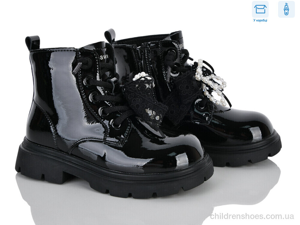 Ботинки ABQ0393R black Clibee-ShoSho / p. 28-35 / 8пар