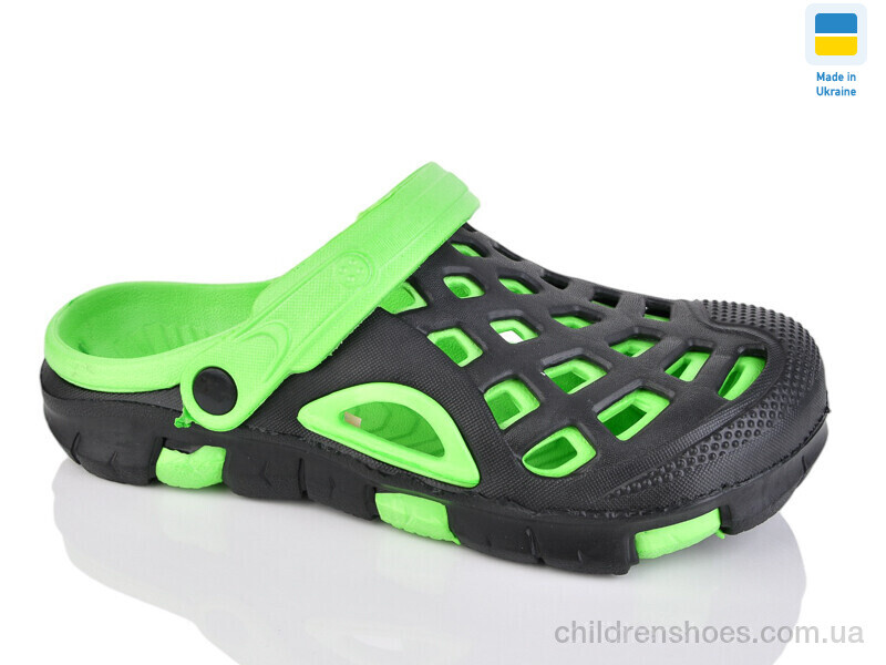 Кроксы Cross N308 чорно-зелений