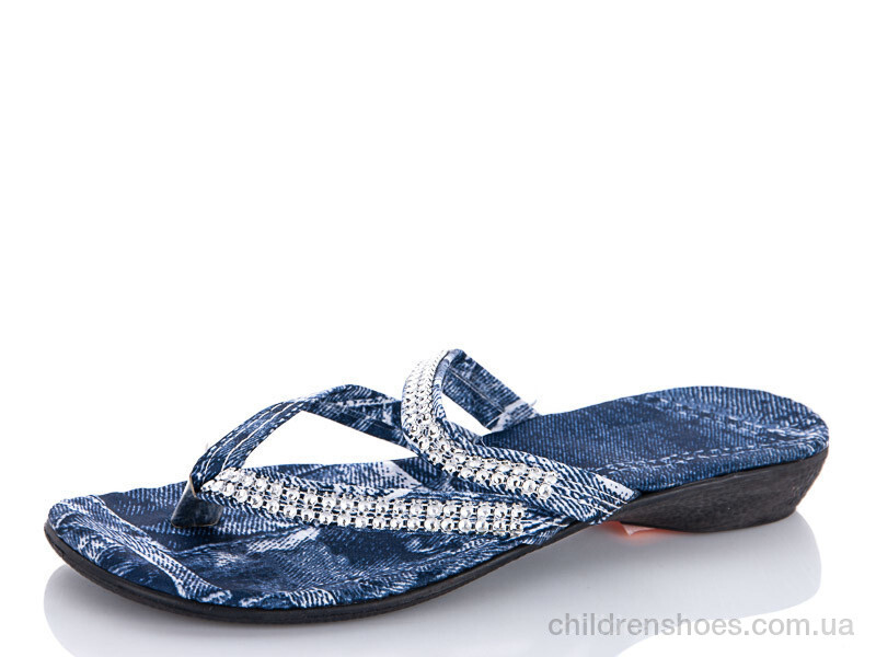 Шлепки женские Selena ПВС джинс камни