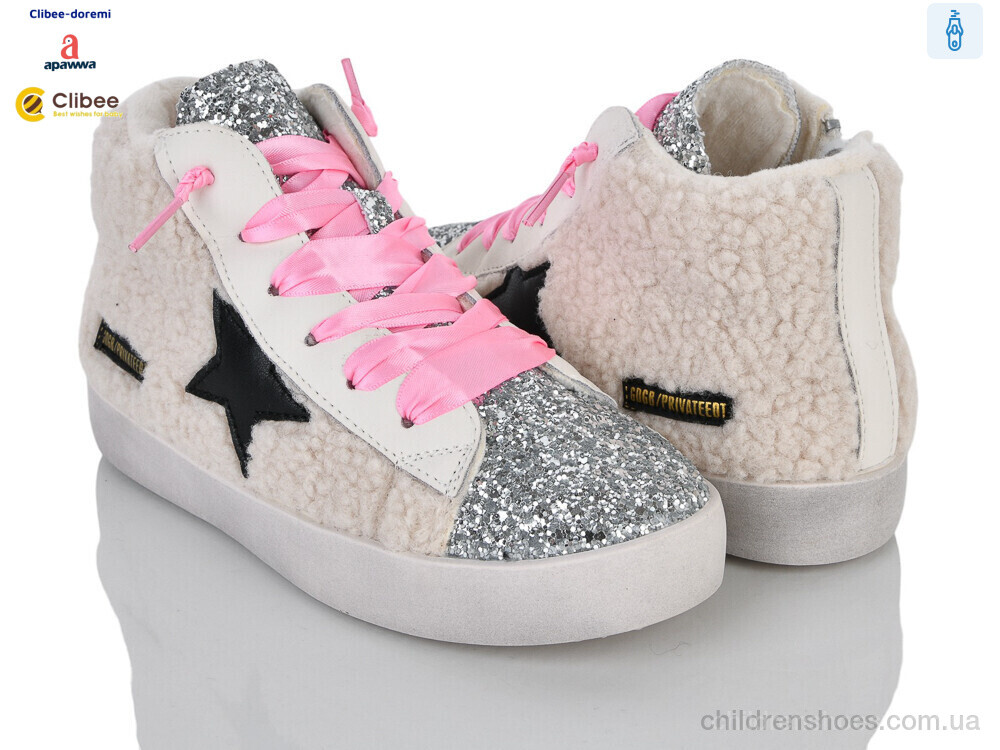 Ботинки ABC591063 white-pink фліс Clibee-Doremi / p. 31-37 / 7пар