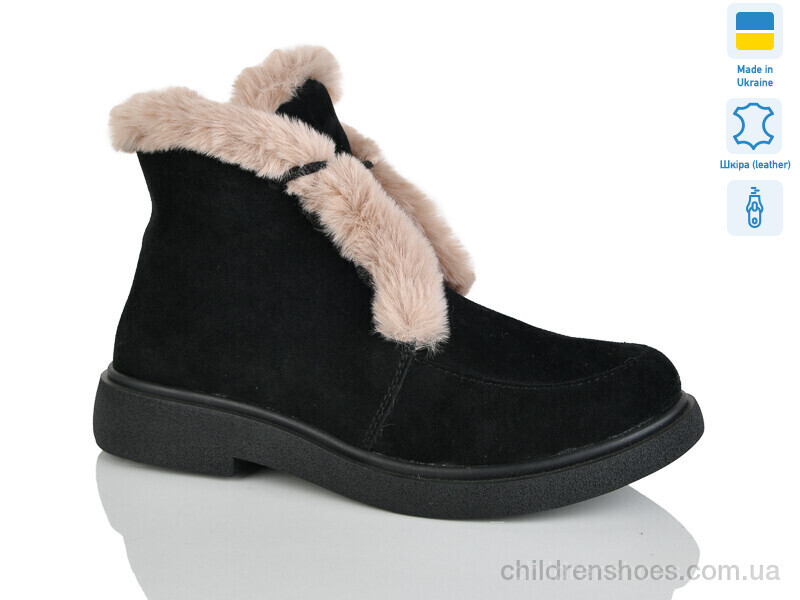 Ботинки No brand 377-1 чорий-кап.з. батал зима