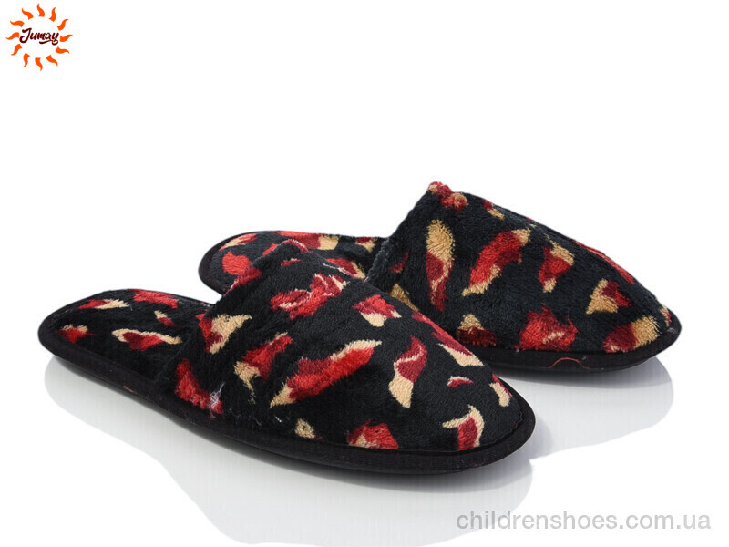 Тапки Gurtee Капці чорний-червоний