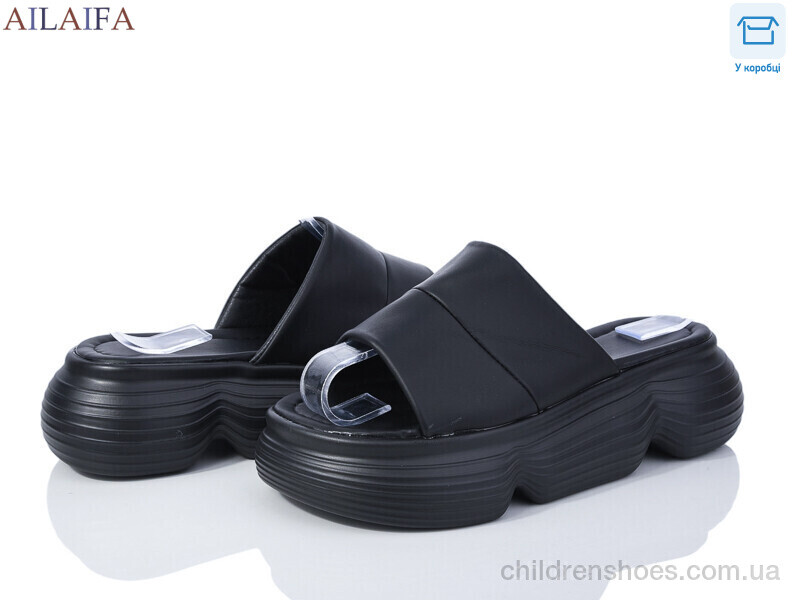 Шлепки женские Ailaifa 7055 black