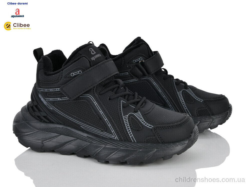 Кроссовки ABQ5183R black фліс Clibee-Doremi / p. 34-39 / 8пар