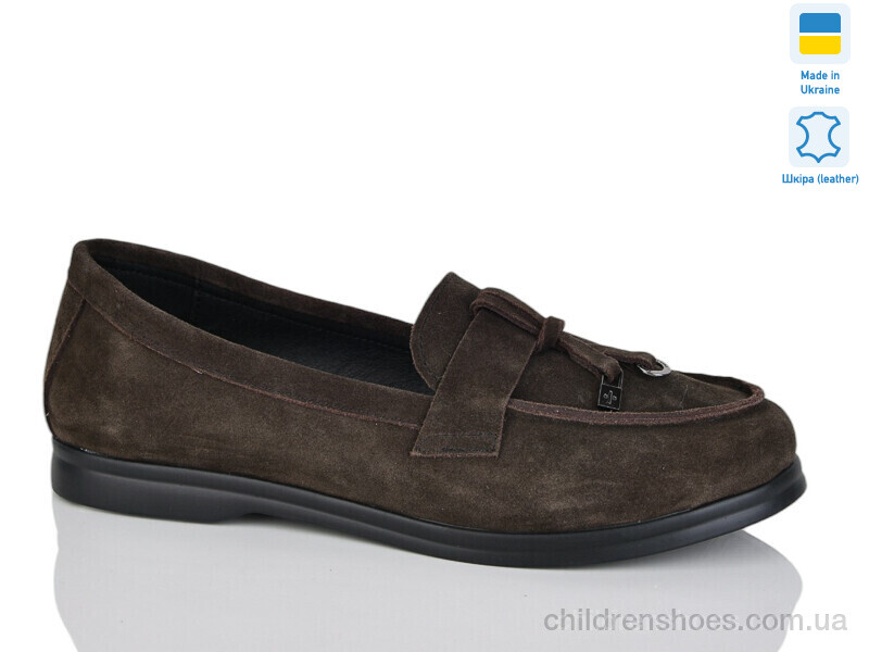 Туфли No brand B8 шоколад з чор-п.