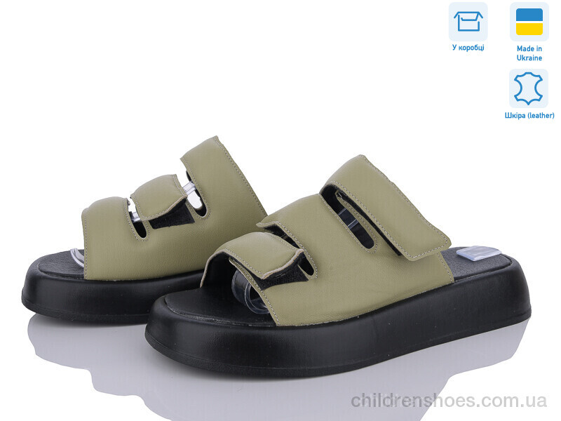 Шлепки женские No brand 4074-59 оливковий